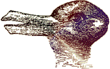 Illustration depicting the concept of ambiguity as it could be interpreted either as a duck or as a rabbit, depending on the angle of viewing