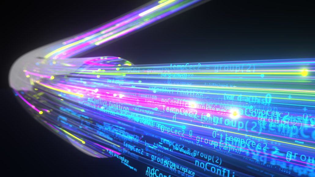 algorithm streams over the optical fiber 3d illustration stockpack istock