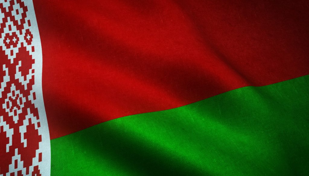 Closeup shot of the flag of Belarus with interesting textures
