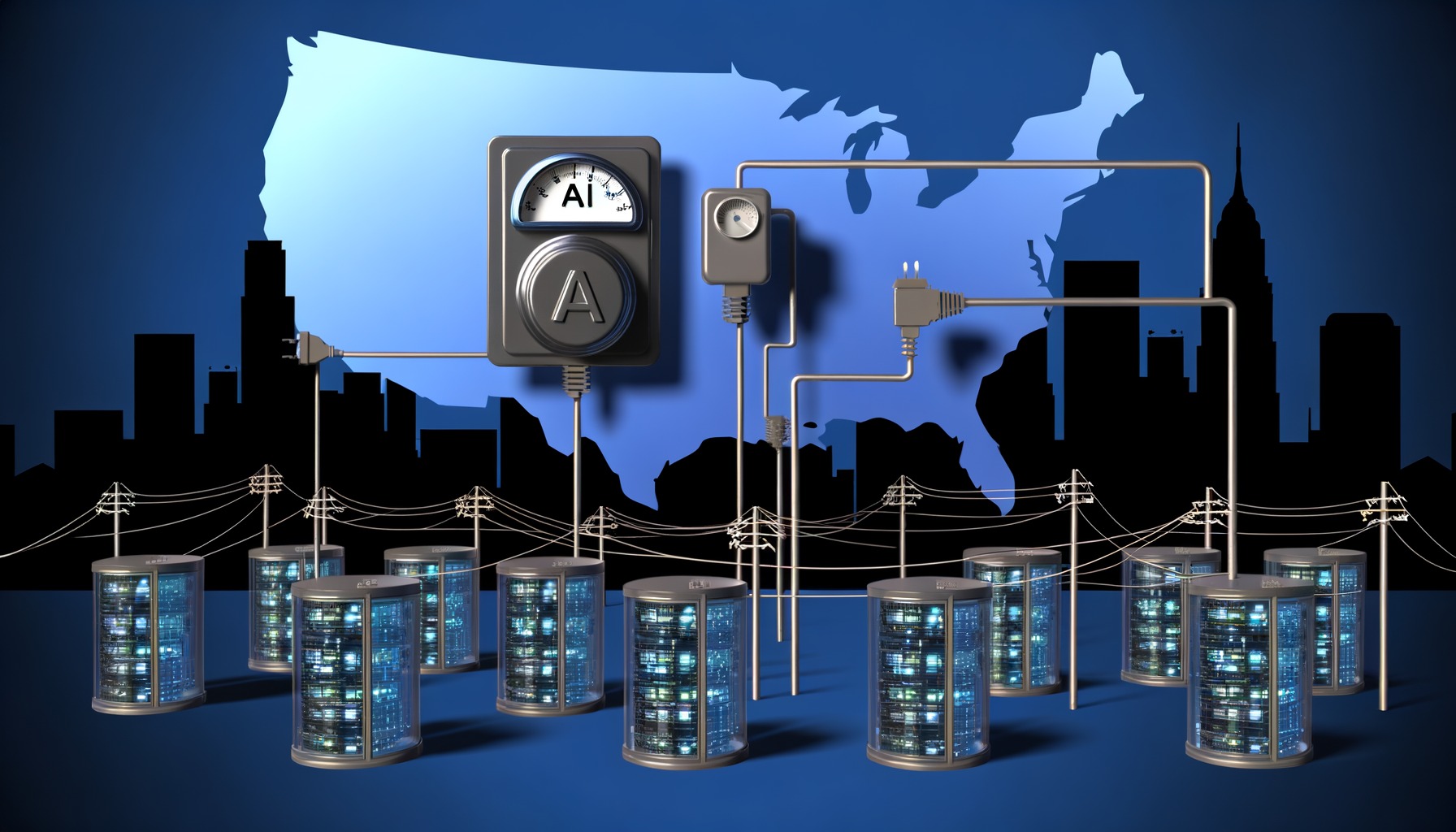 AI data centres strain US power grid