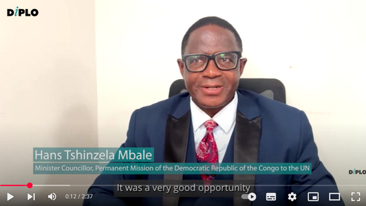 Mr Hans Tshinzela Mbale (Minister Councillor, Permanent Mission of the Democratic Republic of the Congo to the UN) shares his impressions of Diplo Academy’s 21st Century Diplomacy online course. 