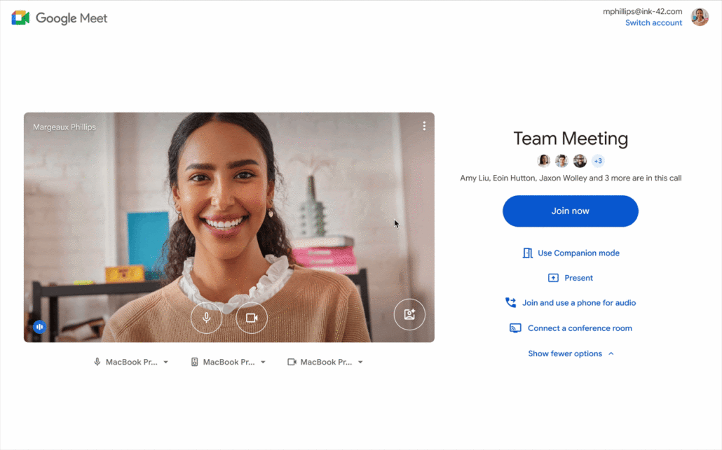 A screenshot of a video call
