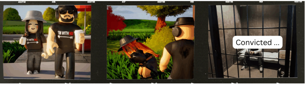 Reflections on the documentary 'Abuse in the World of Online Games' 4 The image shows screenshots from the game Roblox