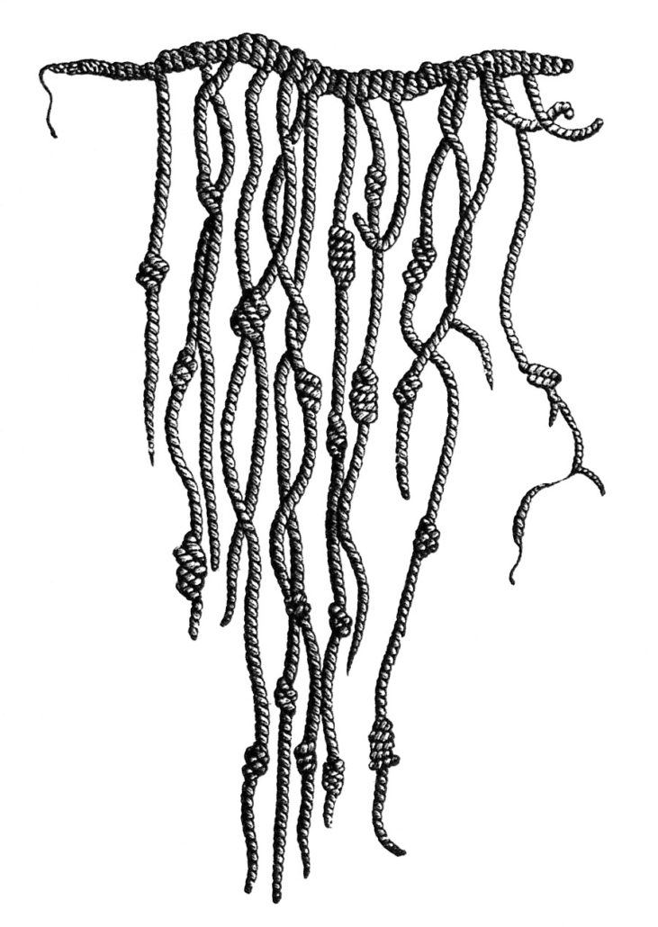 Quipus and chasquis: The Inca internet of diplomacy 1 The image shows an illustration of an Incan Quipus