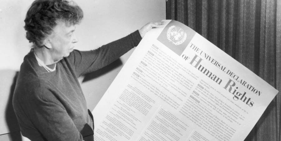 RightsX Summit 2025: Governing technology through human rights 1 Text, Newspaper, Adult, Male, Man, Person, Accessories, Jewelry, Necklace, Eleanor Roosevelt