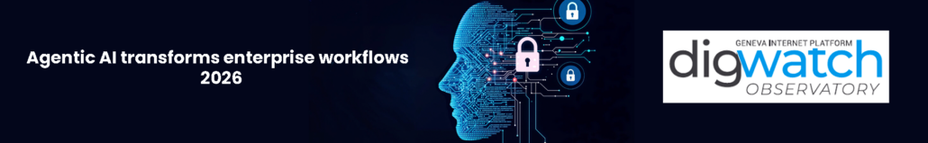 The image shows a banner with the text Agentic AI transforms enterprise workflows 2026