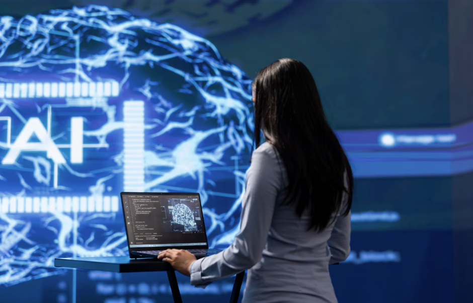 Inside NeurIPS 2025: How AI research is shifting focus from scale to understanding 4 Furniture, Table, Adult, Female, Person, Woman, Desk, Computer Hardware, Electronics, Hardware, Monitor, Screen, Head