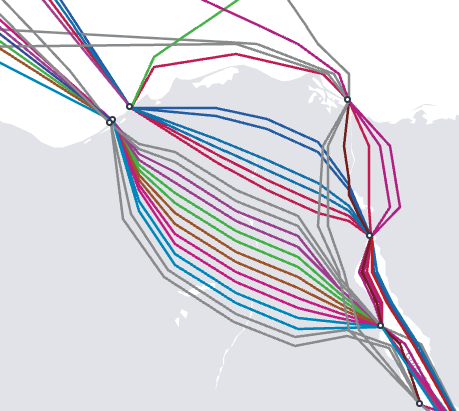 Alexandria-Suez submarine cables route