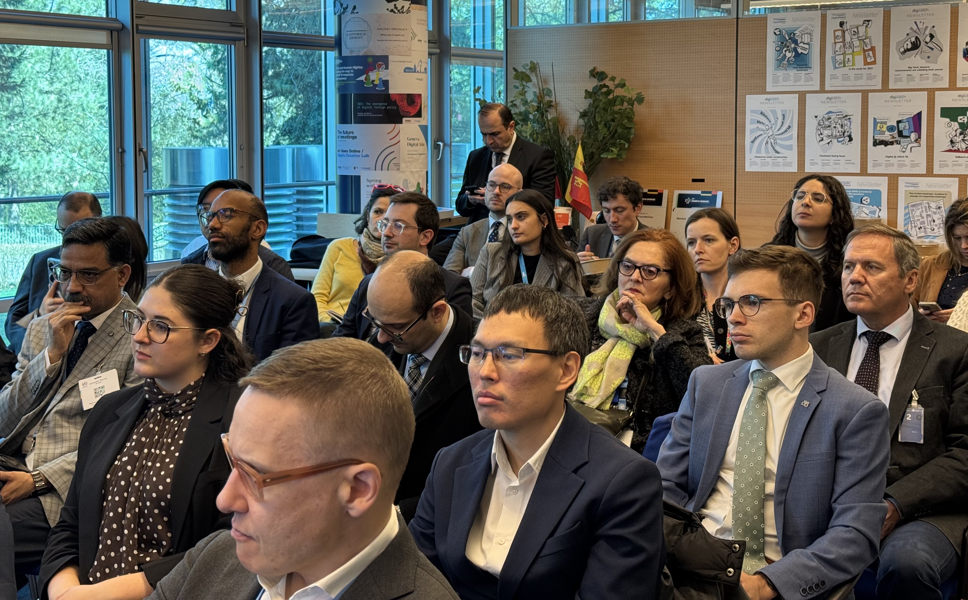 IMG_5518 People, Person, Adult, Female, Woman, Male, Man, Accessories, Formal Wear, Tie, Crowd, Clothing, Suit, Face, Head, Glasses, Bag, Handbag, Indoors, Architecture, Building, Classroom, Room, School, Audience, Sascha Karolin Aulepp, Bill Self, Iqbal Zafar Jhagra, Andy Rubin, Al Ewing, Austin Grossman
