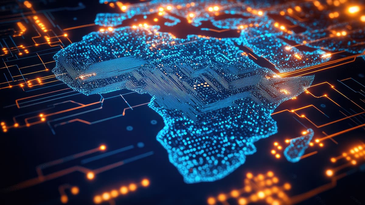 Weekly #268 Quantum sandcastles: The US races to turn theory into power 6 digital map with illuminated grid lines representing african continent 1