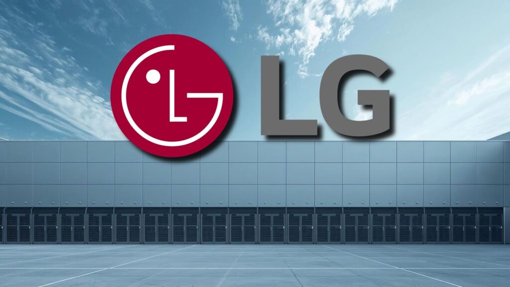 LG logo on industrial facility representing AI data centres strategy and integrated infrastructure under the One LG approach