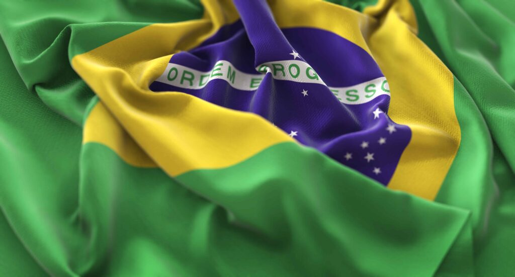 Brazil flag illustrating the government discussion linking artificial intelligence, technical standards, and competitiveness