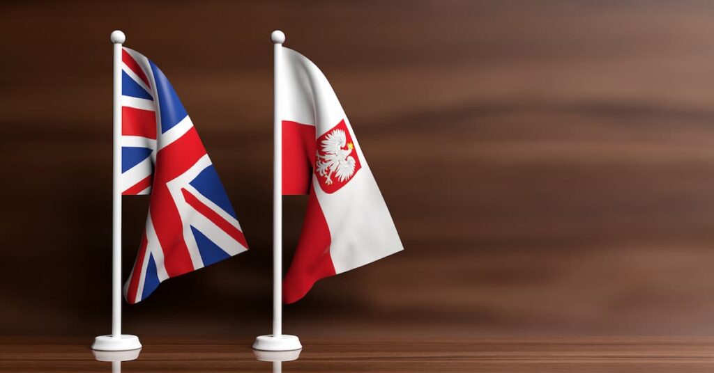 UK and Poland flags