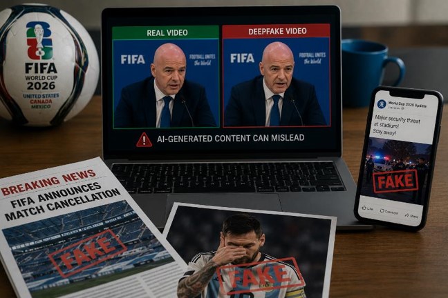 FIFA World Cup 2026 faces growing AI and cybersecurity threats 3 Ball, Football, Soccer, Soccer Ball, Sport, Adult, Male, Man, Person, Computer, Electronics, Laptop, Pc, Cup, Screen, Computer Hardware, Hardware, Accessories, Formal Wear, Tie, Monitor, Phone, Electrical Device, Microphone, Mobile Phone, Book, Publication, Blackboard, People, Face, Head, Gianni Infantino, Lionel Messi
