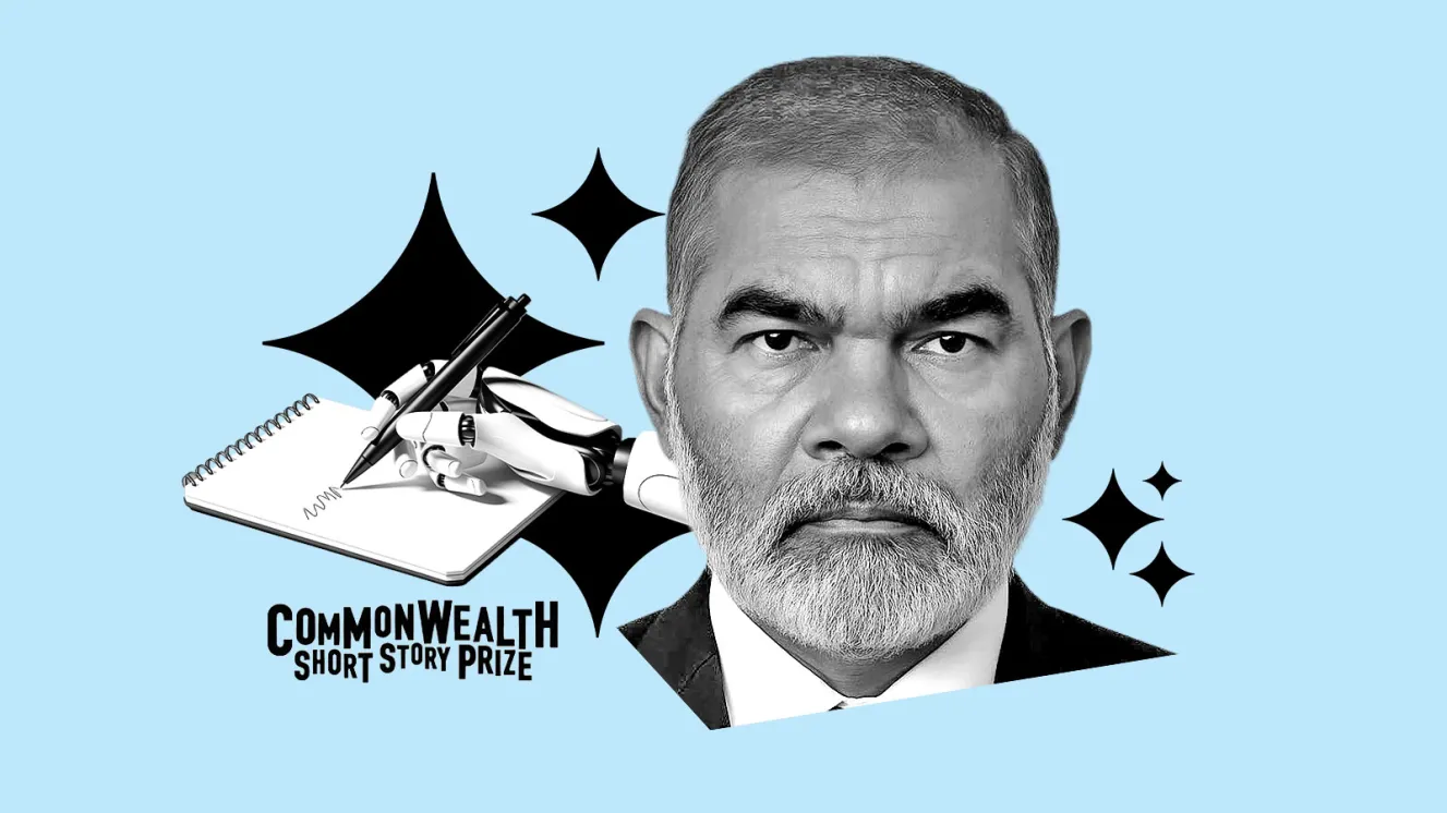 An image with a headshot of a man and the text Commonwealth Short Story Prize