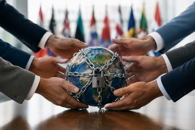 FIFA World Cup 2026 faces growing AI and cybersecurity threats 7 Adult, Male, Man, Person, Astronomy, Outer Space, Body Part, Hand, Globe, Planet, Handcuffs