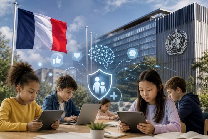 France and WHO call for stronger safeguards for children online