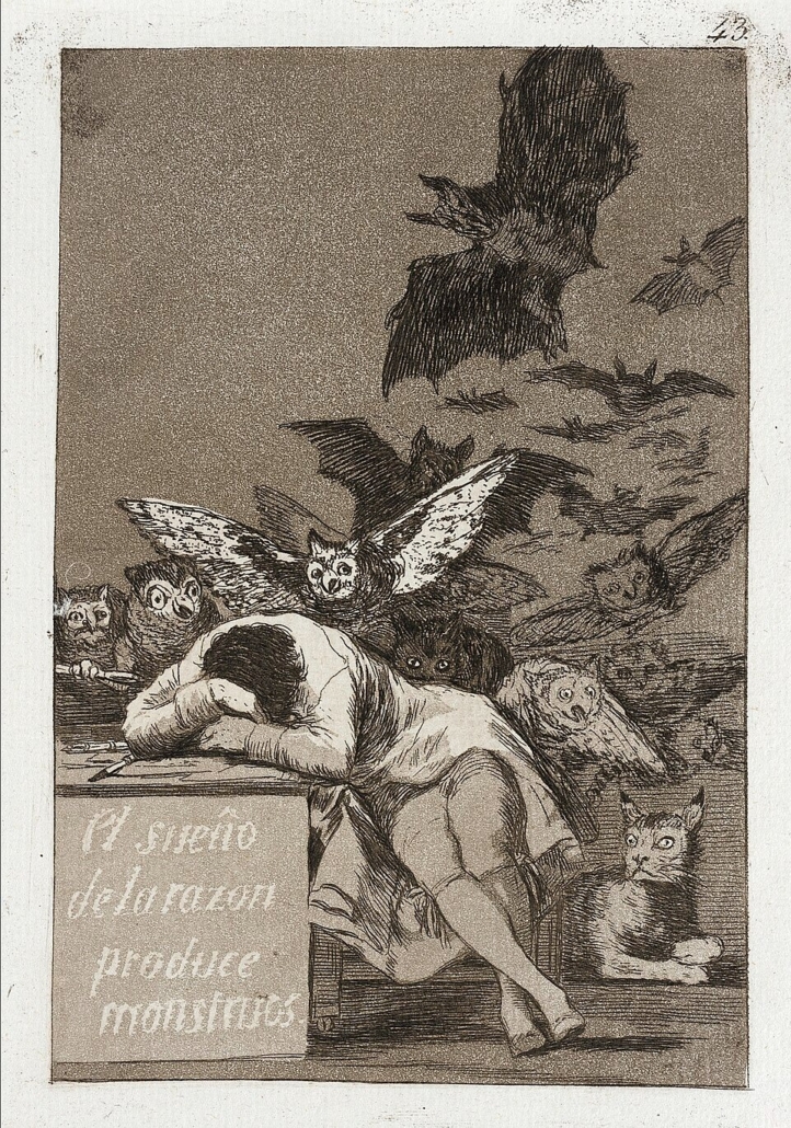 The image shows a 1799 etching by Francisco Goya