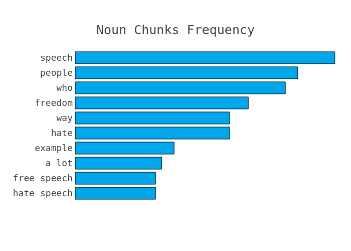 Most frequent noun chunks